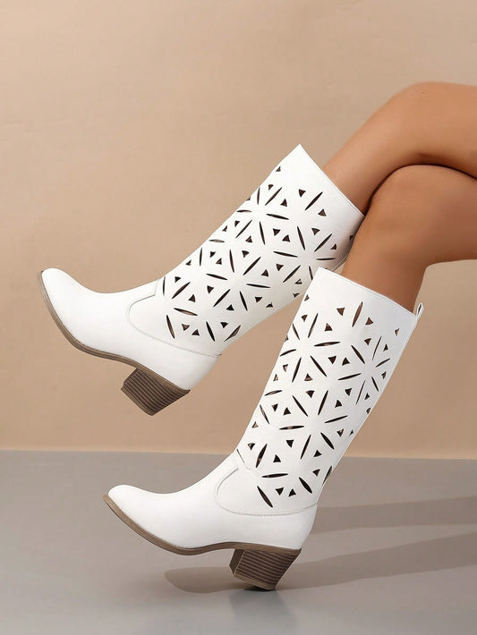 White Knight: Over-the-Knee Cutout Boots for Women