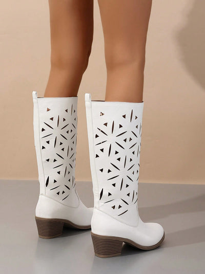 White Knight: Over-the-Knee Cutout Boots for Women