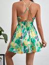 Summer Serenity: Floral Print Crisscross Back Cami Dress