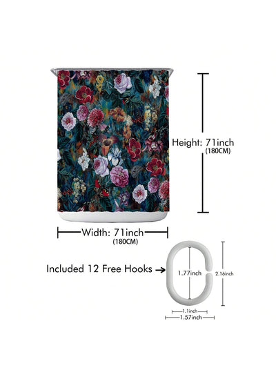 Coastal Dreams: Beach Coconut Tree Turtle Printed Shower Curtain - Waterproof Bath Decor