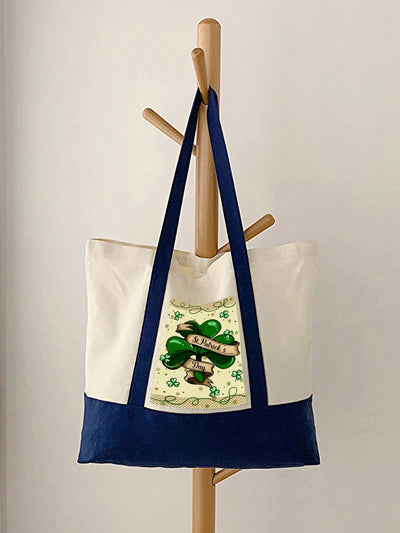 Stay stylish and organized on outings, travels, and shopping trips with our Chic Clover Print Blue Khaki <a href="https://canaryhouze.com/collections/canvas-tote-bags" target="_blank" rel="noopener">Tote Bag</a>. The trendy clover print adds a touch of sophistication while the spacious design offers enough room for all your essentials. A must-have for any fashion-forward individual.