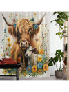 Chic Printed Shower Curtain With Plastic Hooks - Waterproof & Machine Washable Bathroom Divider