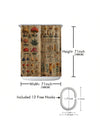 Chic Printed Shower Curtain With Plastic Hooks - Waterproof & Machine Washable Bathroom Divider