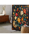 Chic Printed Shower Curtain With Plastic Hooks - Waterproof & Machine Washable Bathroom Divider