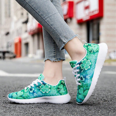 Lucky Charm: Women's Four Leaf Clover Sneakers - Lightweight, Fashionable, and Versatile