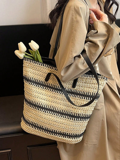2024 New Arrival: Chic and Versatile Women's Straw Tote Bag - Perfect for Beach Getaways, Shopping Trips, and Everyday Commutes