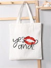 Red Lips and High Heels Fashion Letter Tote: Anime-inspired Shoulder Bag for Stylish Shopping
