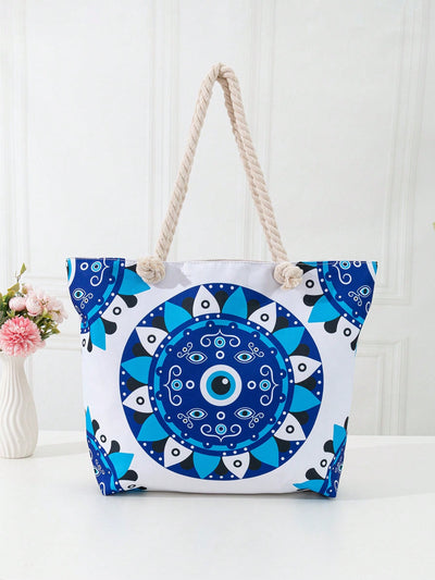 Sun, Sand, and Style: Printed Casual Beach Tote Bag