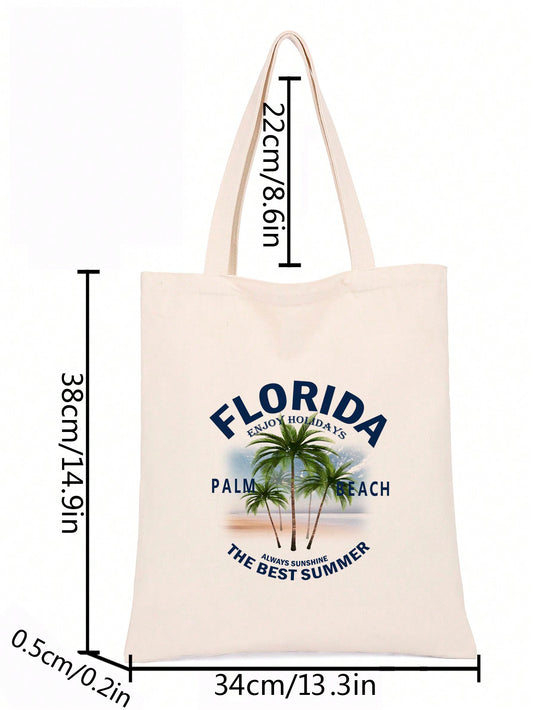 Sunset Palms Canvas Tote: Stylish Shoulder Bag for Every Occasion