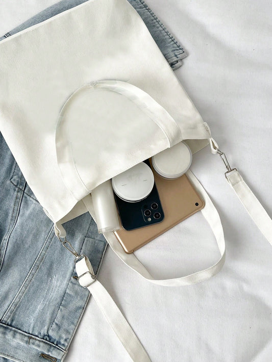 Chic Canvas Shoulder Bag: The Perfect Tote for Shopping and School
