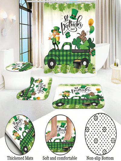 Lucky Charm St.Patrick's Day Bathroom Set - Shower Curtain, Toilet Covers, Bath Mats & More!