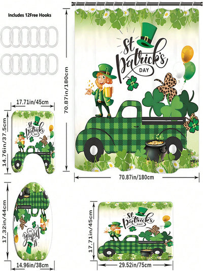 Lucky Charm St.Patrick's Day Bathroom Set - Shower Curtain, Toilet Covers, Bath Mats & More!