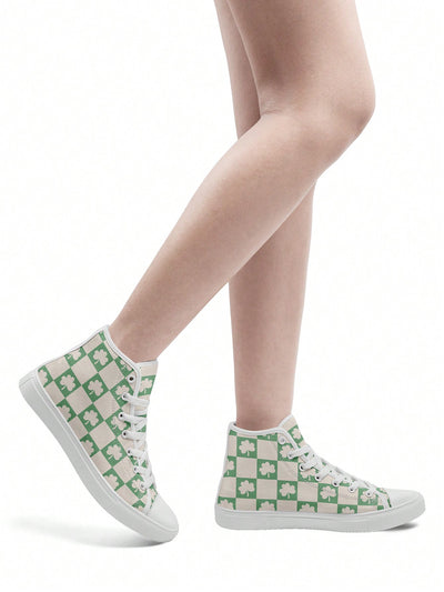 Lucky Clover High Top Sports Shoes for St. Patrick's Day