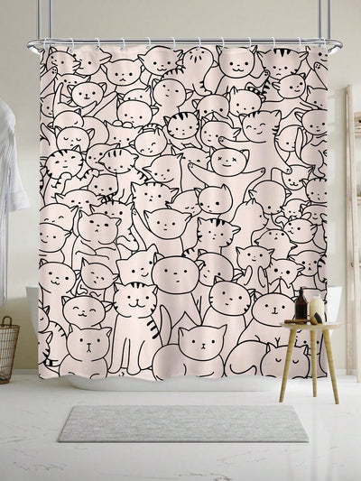 Transform your bathroom into a delightful oasis with our Charming Cat <a href="https://canaryhouze.com/collections/shower-curtain" target="_blank" rel="noopener">Shower Curtain</a> Set. Featuring adorable black and pink cats, this waterproof curtain is perfect for adding a touch of whimsy to your home decor. With 12 plastic hooks included, it's easy to install and available in a size of 60 inches by 72 inches.