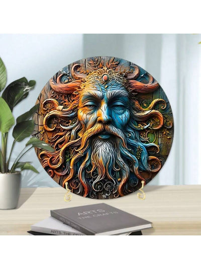 2D Round Metal Painting: Unique Decor for Home, Bar, Club, Cafe - 20cm Diameter