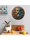 2D Round Metal Painting: Unique Decor for Home, Bar, Club, Cafe - 20cm Diameter