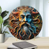 2D Round Metal Painting: Unique Decor for Home, Bar, Club, Cafe - 20cm Diameter