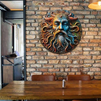 2D Round Metal Painting: Unique Decor for Home, Bar, Club, Cafe - 20cm Diameter