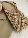 Chic and Stylish Large Capacity Boho Woven Straw Shoulder Bag: The Perfect Tote for Teen Girls on the Go!
