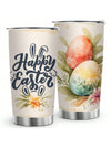 Easter Themed Stainless Steel Insulated Tumbler - Rabbit & Flower Watercolor Illustration - Perfect Easter Gift for Friends