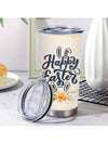 Easter Themed Stainless Steel Insulated Tumbler - Rabbit & Flower Watercolor Illustration - Perfect Easter Gift for Friends