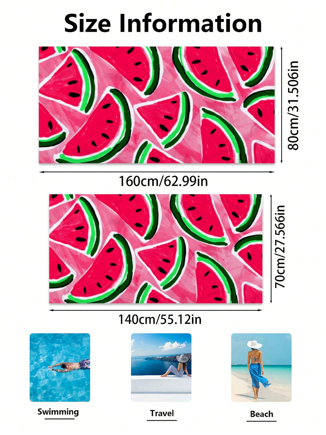 Experience the ultimate beach towel with our Ultra Fine Fiber Watermelon Beach Towel. Made from high-quality materials, it's designed to keep you dry and stylish on all your summer adventures. Say goodbye to bulky towels and hello to easy, lightweight and absorbent. Enjoy comfort and convenience like never before.
