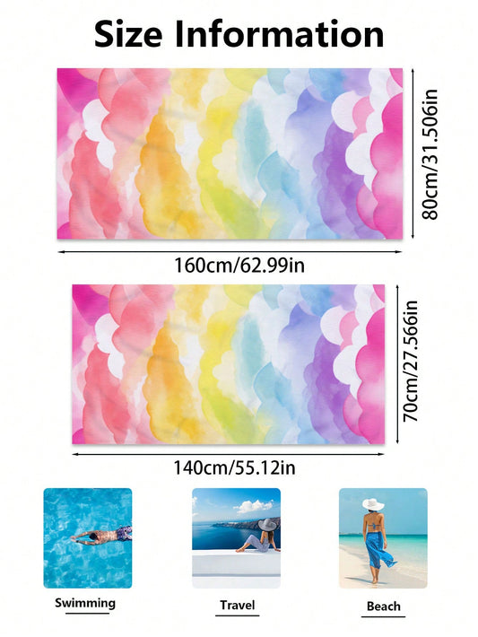 Colorful Cloud Pattern Beach Towel: Your Perfect Travel Companion!