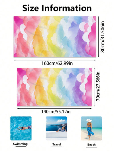 Colorful Cloud Pattern Beach Towel: Your Perfect Travel Companion!