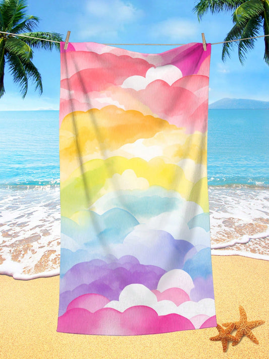 Introducing the Colorful Cloud Pattern <a href="https://canaryhouze.com/collections/towels" target="_blank" rel="noopener">Beach Towel</a> - your perfect travel companion! This towel not only features a vibrant and eye-catching cloud pattern, but it is also lightweight and highly absorbent, making it perfect for your adventures. With this towel by your side, you can say goodbye to bulky and inefficient towels.
