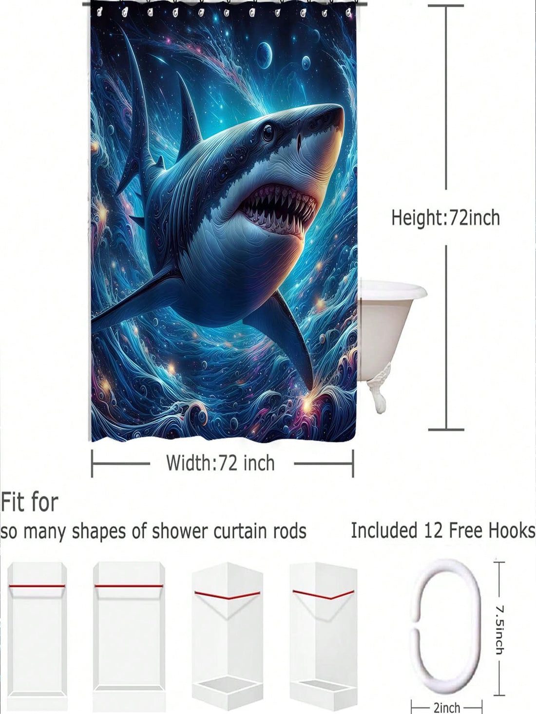 Transform your bathroom into an underwater wonderland with our <a href="https://canaryhouze.com/collections/shower-curtain" target="_blank" rel="noopener">shower curtain</a> hooks. Each hook features a unique and intricate design inspired by the ocean, adding a touch of ethereal beauty to your daily routine. Upgrade your shower experience and bring the calming presence of the ocean to your bathroom.