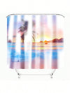 Sunset Beach Bathroom Set: Shower Curtain, Toilet Mat, Bath Mats, Hooks