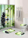 Wolf Design Bathroom Set: Waterproof Shower Curtain, Toilet Cover, and Bathroom Mat - Complete with 12 Shower Curtain Hooks