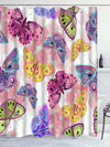 Fluttering Beauty: Creative Butterfly Pattern Shower Curtain with Hooks for Bathroom Decoration