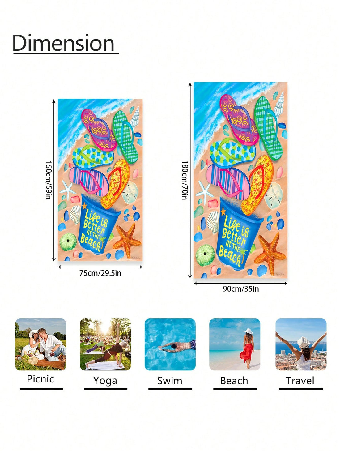 Stay stylish and dry this summer with our versatile Summer Fun <a href="https://canaryhouze.com/collections/towels" target="_blank" rel="noopener">beach towe</a>l. Perfect for traveling, yoga, and surfing, this towel is available in multiple sizes to fit your needs. Made from high-quality materials, it features a trendy pattern that will turn heads at the beach or pool.