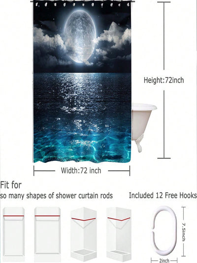 Starry Sky Printed Shower Curtain: Transform Your Bathroom Into a Celestial Oasis