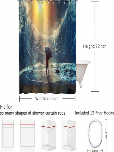 Starry Sky Printed Shower Curtain: Transform Your Bathroom Into a Celestial Oasis