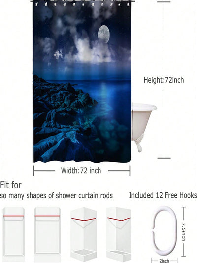 Starry Sky Printed Shower Curtain: Transform Your Bathroom Into a Celestial Oasis