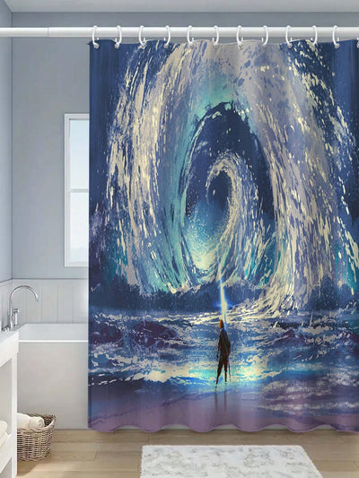 Starry Sky Printed Shower Curtain: Transform Your Bathroom Into a Celestial Oasis