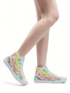 Stylish and Comfortable Women's Colorful Polka Dot Outdoor Canvas Sneakers