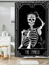 Rose Skull Print Waterproof Bathroom Shower Curtain - Add Minimalist Fashion Style to Your Decor