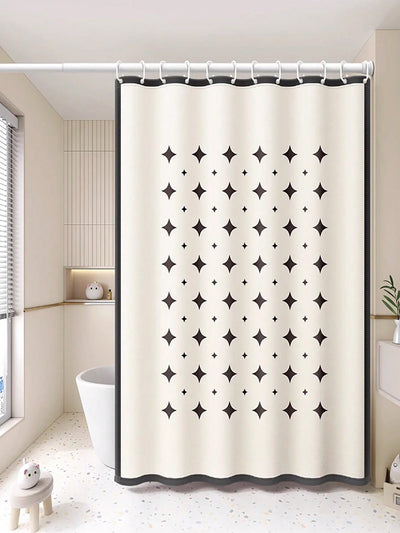 Chic Minimalist Geometric Shower Curtain - Stylish Separation for Outdoor and Kitchen Spaces