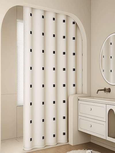 Chic Minimalist Geometric Shower Curtain - Stylish Separation for Outdoor and Kitchen Spaces