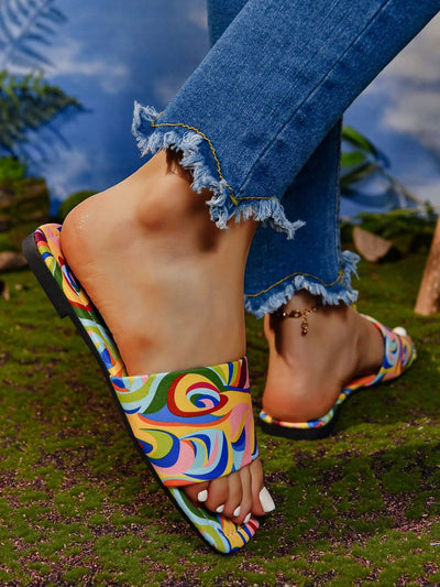 2024 New Fashionable Women's Outdoor Cool Drag Colorful Beach Flip-Flops