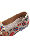 Boho Chic: Women's Retro Linen Slip-On Flats with Dots Print for Summer