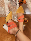 Step into Style: Women's Multicolor Strappy Fashion Show Chunky Heel Pumps