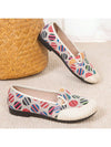 Boho Chic: Women's Retro Linen Slip-On Flats with Dots Print for Summer