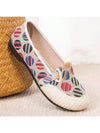 Boho Chic: Women's Retro Linen Slip-On Flats with Dots Print for Summer