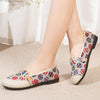 Boho Chic: Women's Retro Linen Slip-On Flats with Dots Print for Summer