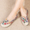 Boho Chic: Women's Retro Linen Slip-On Flats with Dots Print for Summer