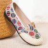 Boho Chic: Women's Retro Linen Slip-On Flats with Dots Print for Summer